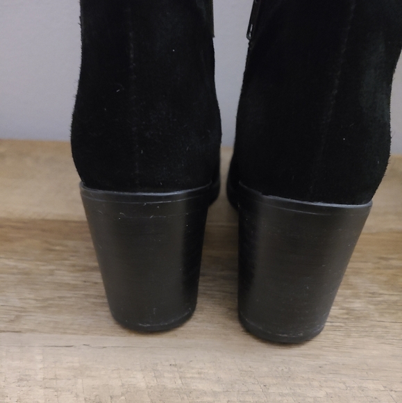 🖤STEVE MADDEN Pierce Black Suede Block Heel Ankle Boots Size 9.5 - Picture 5 of 13